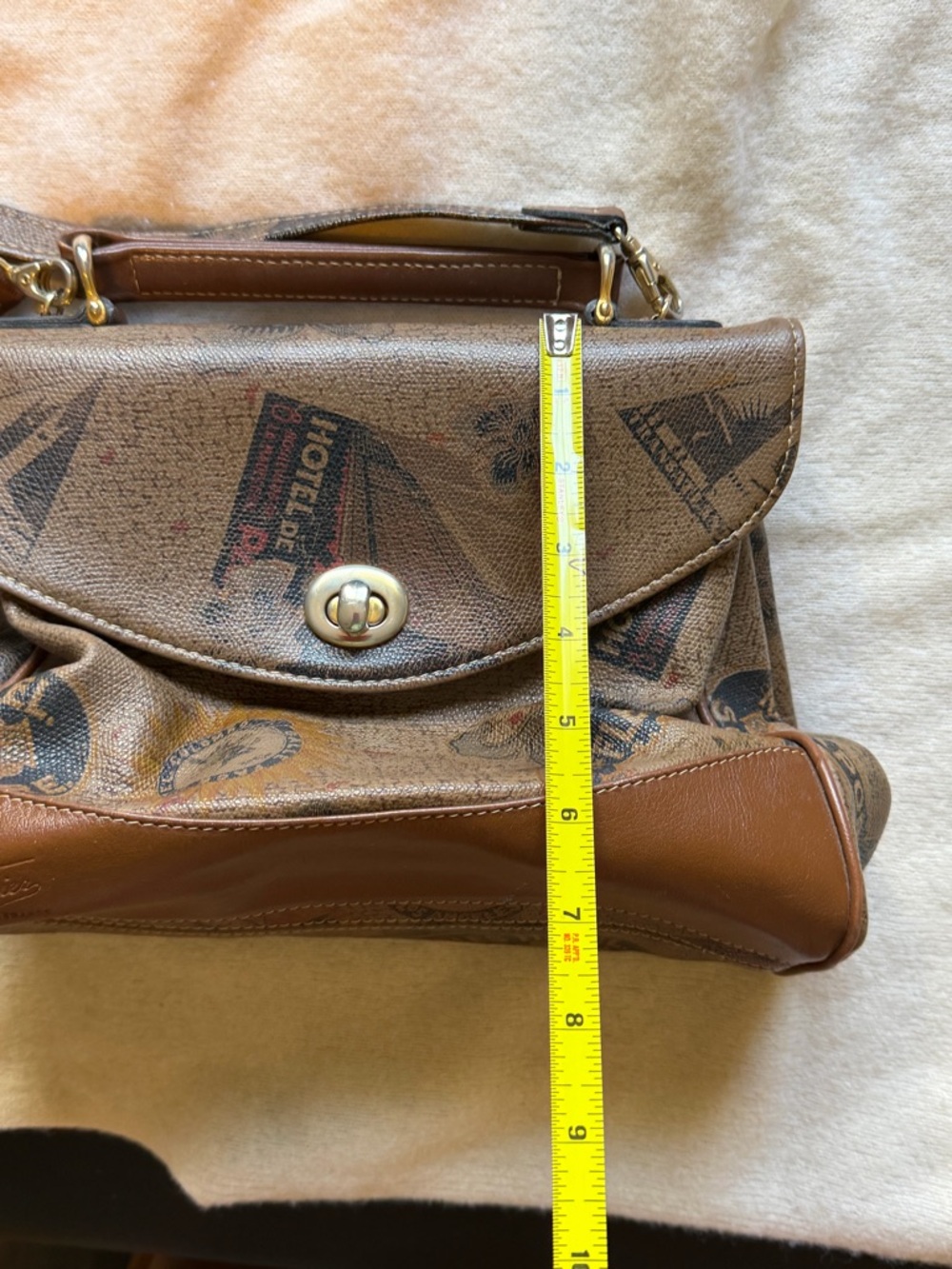 Vintage Texier Paris Travel Print Crossbody Bag Made France - Picture 5 of 11